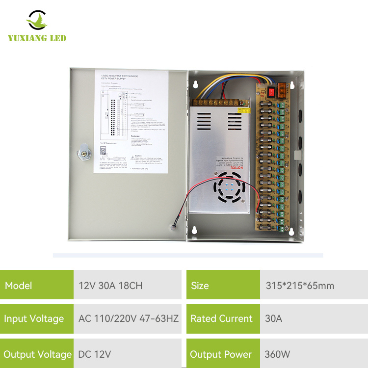 Κουτί τροφοδοσίας CCTV 12V 30A 18CH