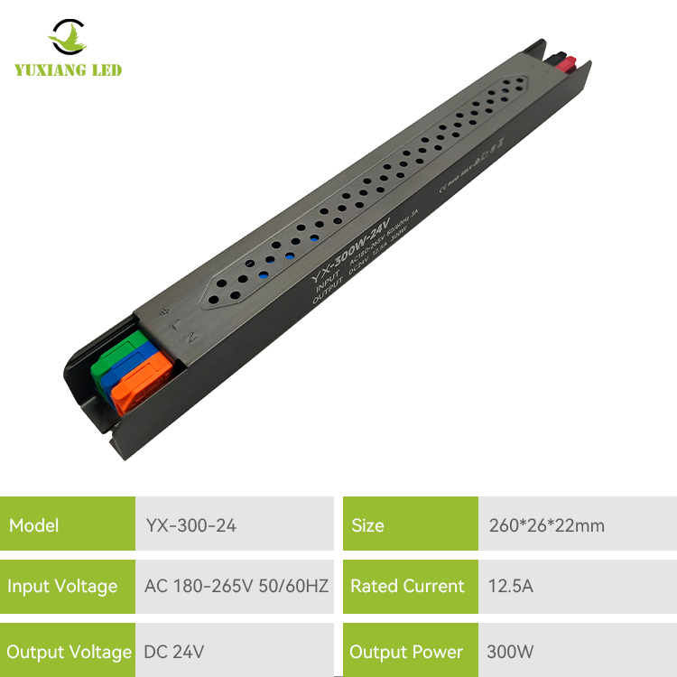 Τροφοδοτικό 24V 300W LED Ultra-Fine Linear Semi-Gule-Fulled Power
