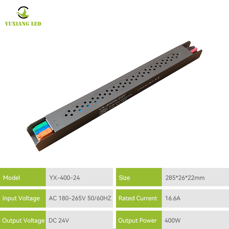 Τροφοδοτικό 24V 400W LED Ultra-Fine Linear Semi-Gule-Fulled Power