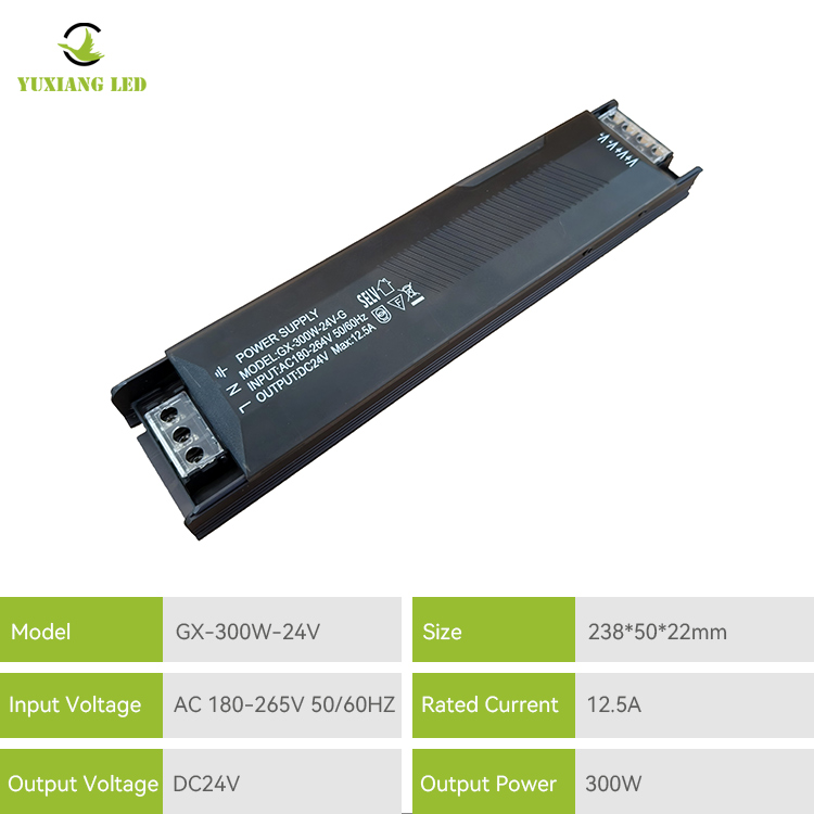 Τροφοδοτικό διακόπτη Slim LED 24V300W σταθερής τάσης ημιγεμάτο