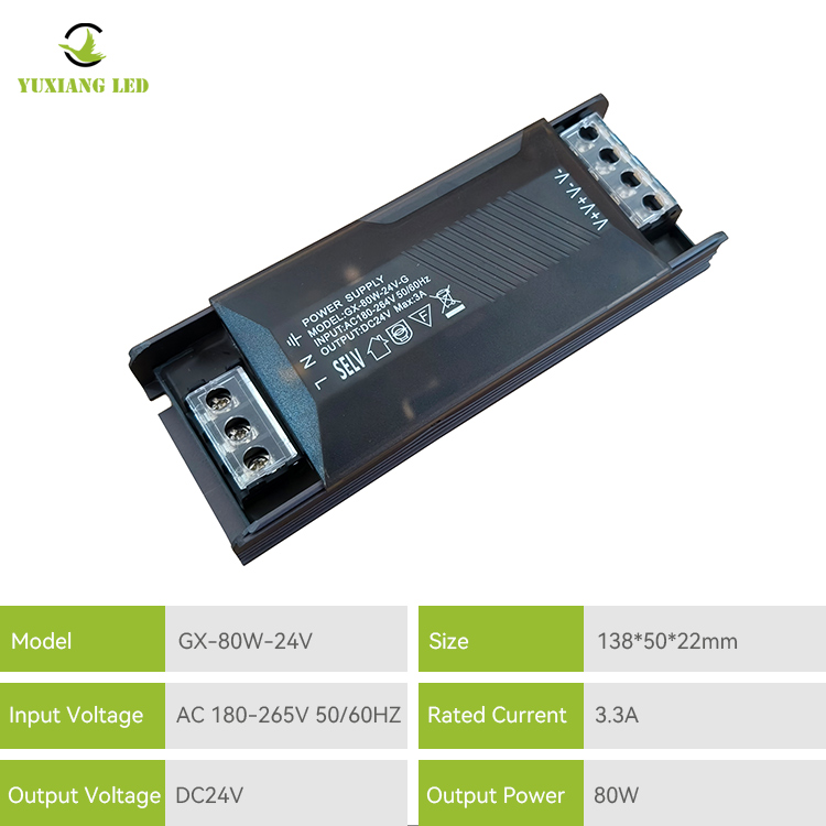 Τροφοδοτικό διακόπτη Slim LED 24V80W σταθερής τάσης ημιγεμάτο