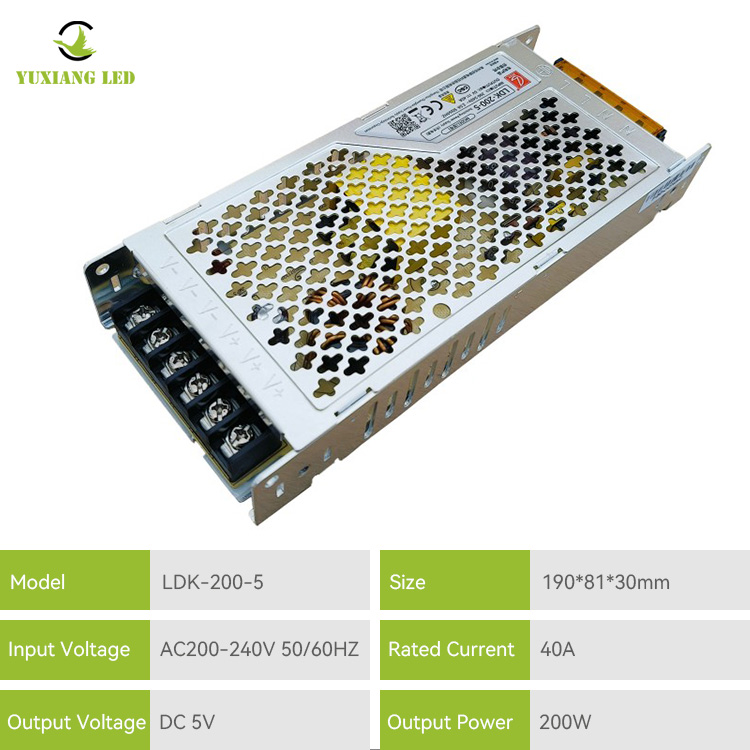 Τροφοδοτικό με οθόνη LED AC/DC εξαιρετικά λεπτή LDK-200-5