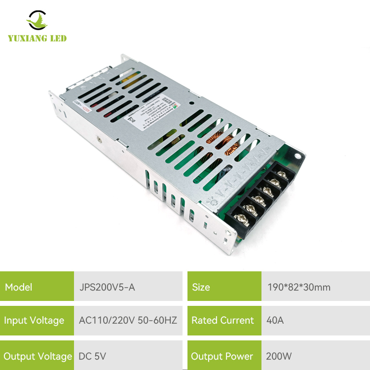 Τροφοδοτικό οθόνης JPS200V5-A 5v 40a Led Display